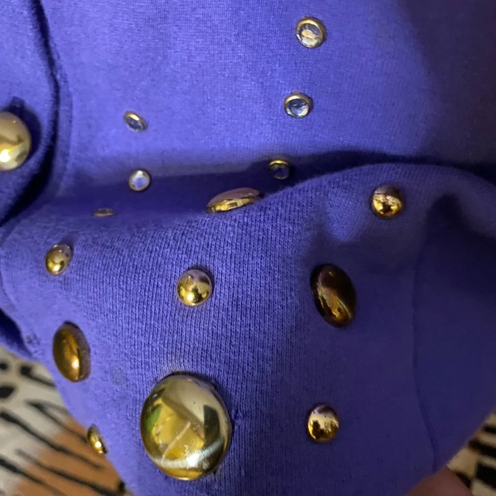 Vintage, Gepetto, purple, embellished, button-down, cardigan jacket.. - Picture 3 of 8